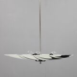 Mid-century Czech glass pendant lamp, chrome, 1960s