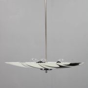 Mid-century Czech glass pendant lamp, chrome, 1960s