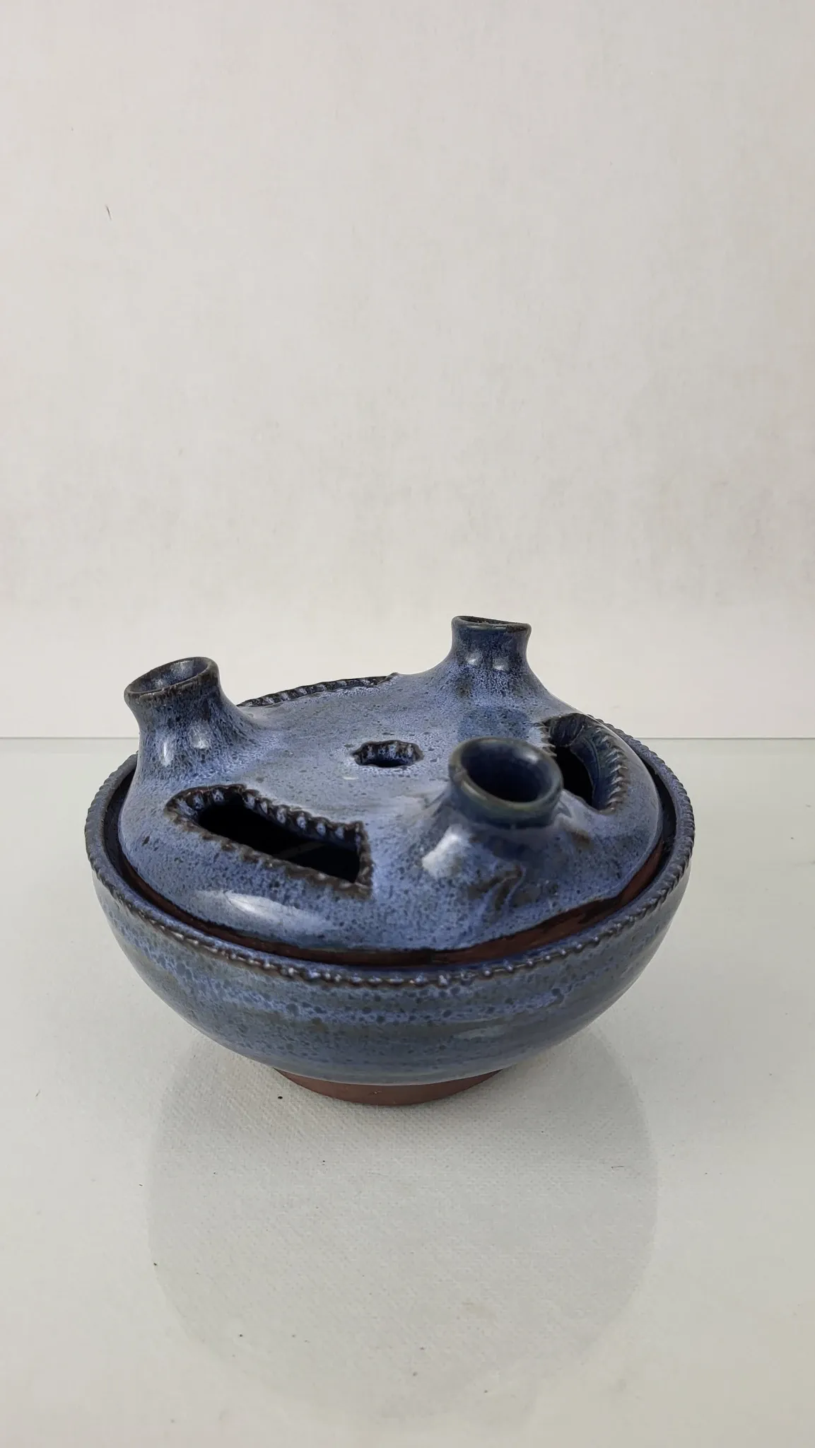 Flower vase in stoneware Pierlot / Ratilly / Puisaye