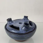 Flower vase in stoneware Pierlot / Ratilly / Puisaye