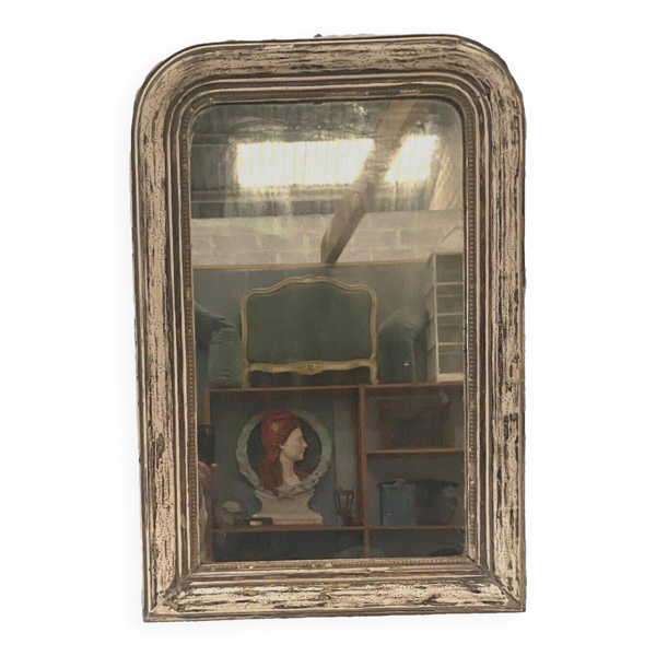 Miroir Louis Philippe en bois et stuc patiné XIX siècle