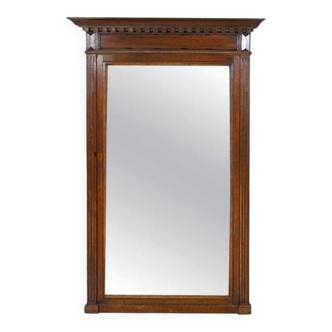 Renaissance Revival Mirror in Brown Oak Frame, 1950s