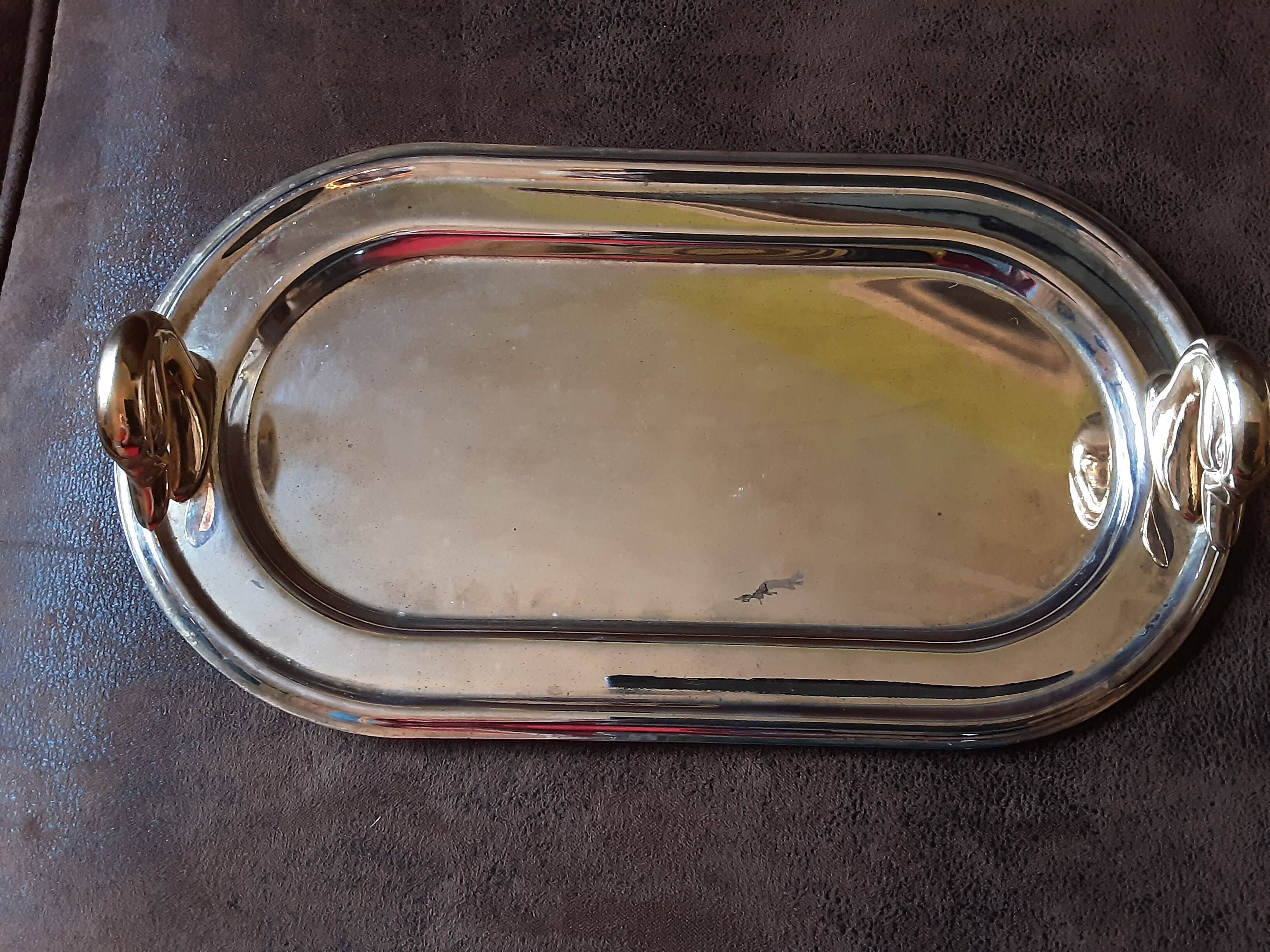 Set of 2 old metal butter dishes