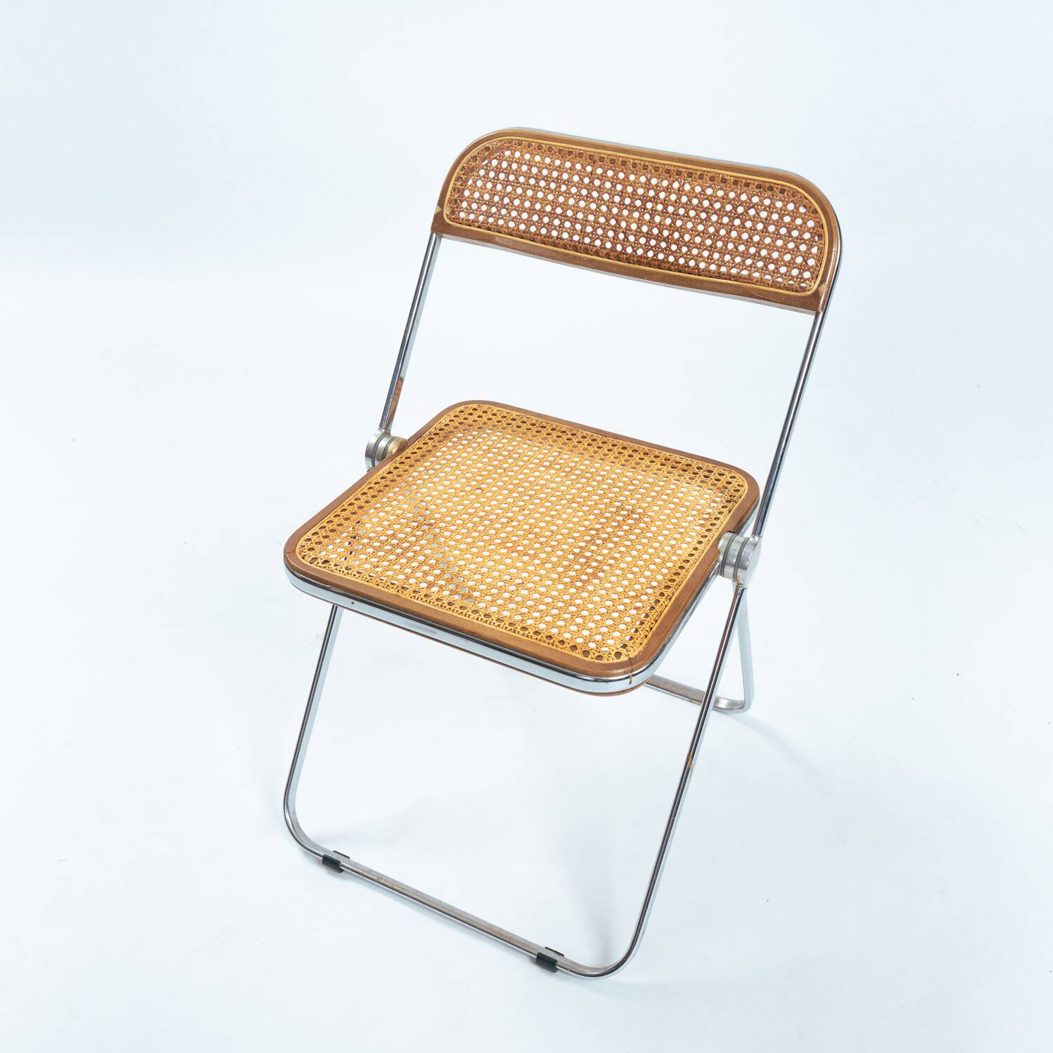 Castelli Plia wicker folding chairs Giancarlo Piretti, set of 8