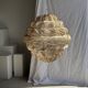 Suspension or rattan lampshade in an elongated spherical shape, layered H80 D