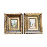Paire de tableaux anciens