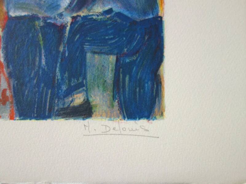 Nancy DELOUIS: The Flower Market, original signed lithograph