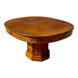 Art Deco table 1930 oval solid oak with extensions