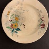 12 old polychrome flat plates Jules Vieillard Bordeaux, 19th century