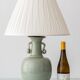 Celadon Crackle Glaze Porcelain Table Lamp in Chinese Style with Scroll Handles