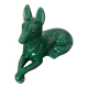 Antique St Clement German Shepherd Dog Sculpture Green Ceramic #C134