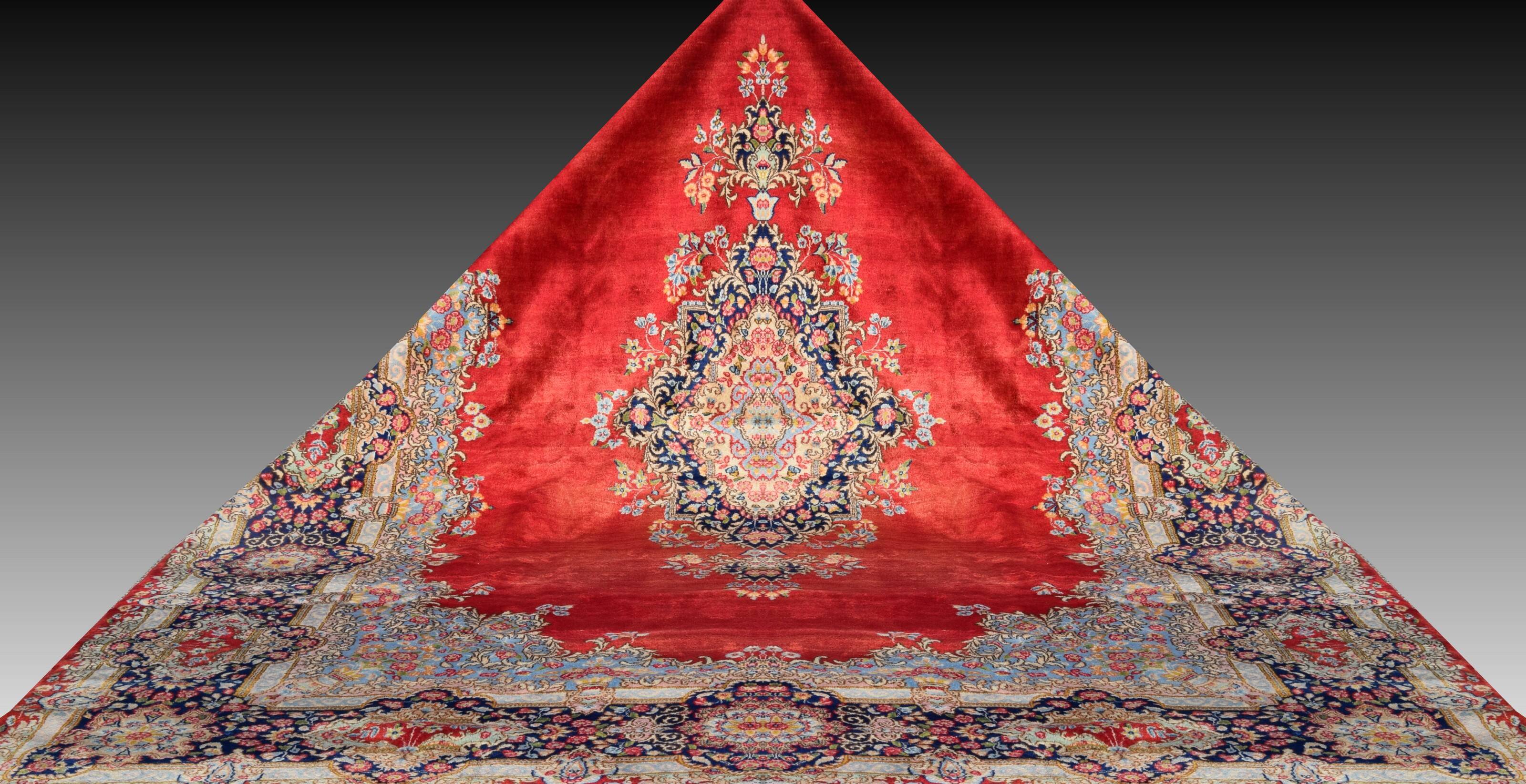 Large Oriental Carpet Iran KIRMAN: 4.85 x 2.95 Metres