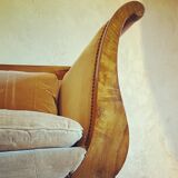 Sofa shaped boat wood and fabric