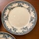 3 Flat plates, iron earth, old with blue decoration