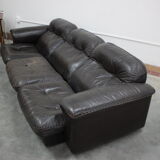 1970s  De Sede Adjustable Brown Leather 3-Seater Sofa  DS-110 James Bond