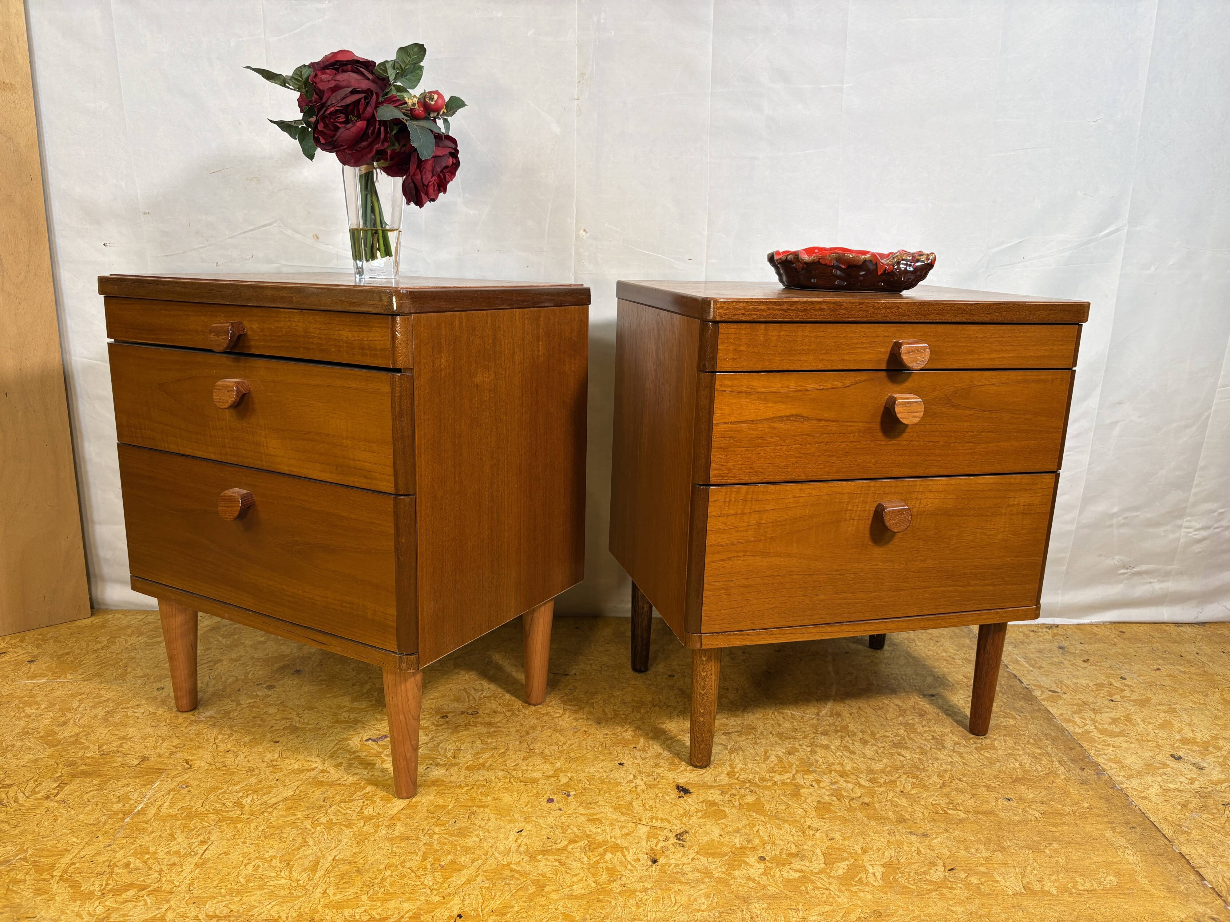 Pair of teak bedside tables by Stag, 1960-1970