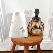 Rattan and herbarium ball lamp