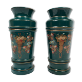 Paire de vases en verre opalin XIXe