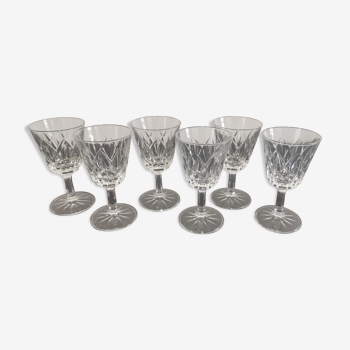 Set de 6 verres à pied en cristal ciselé vintage shell