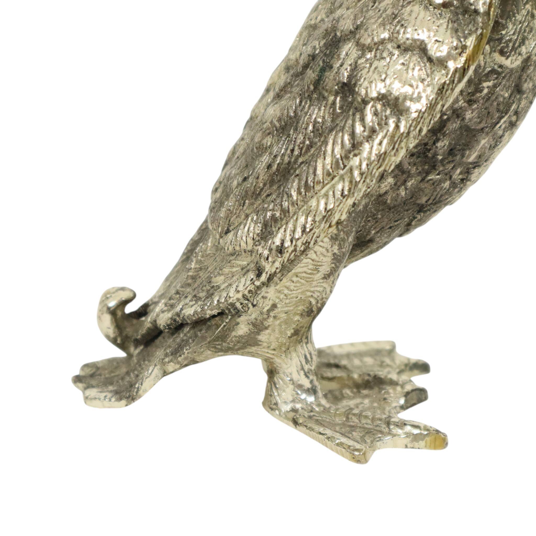 Silver-colored Duck Statue Sculpture Mauro Manetti Style 1970s