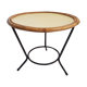 Table basse rotin et métal années 50