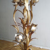 Golden metal flower lamp Hans Kogl 1970