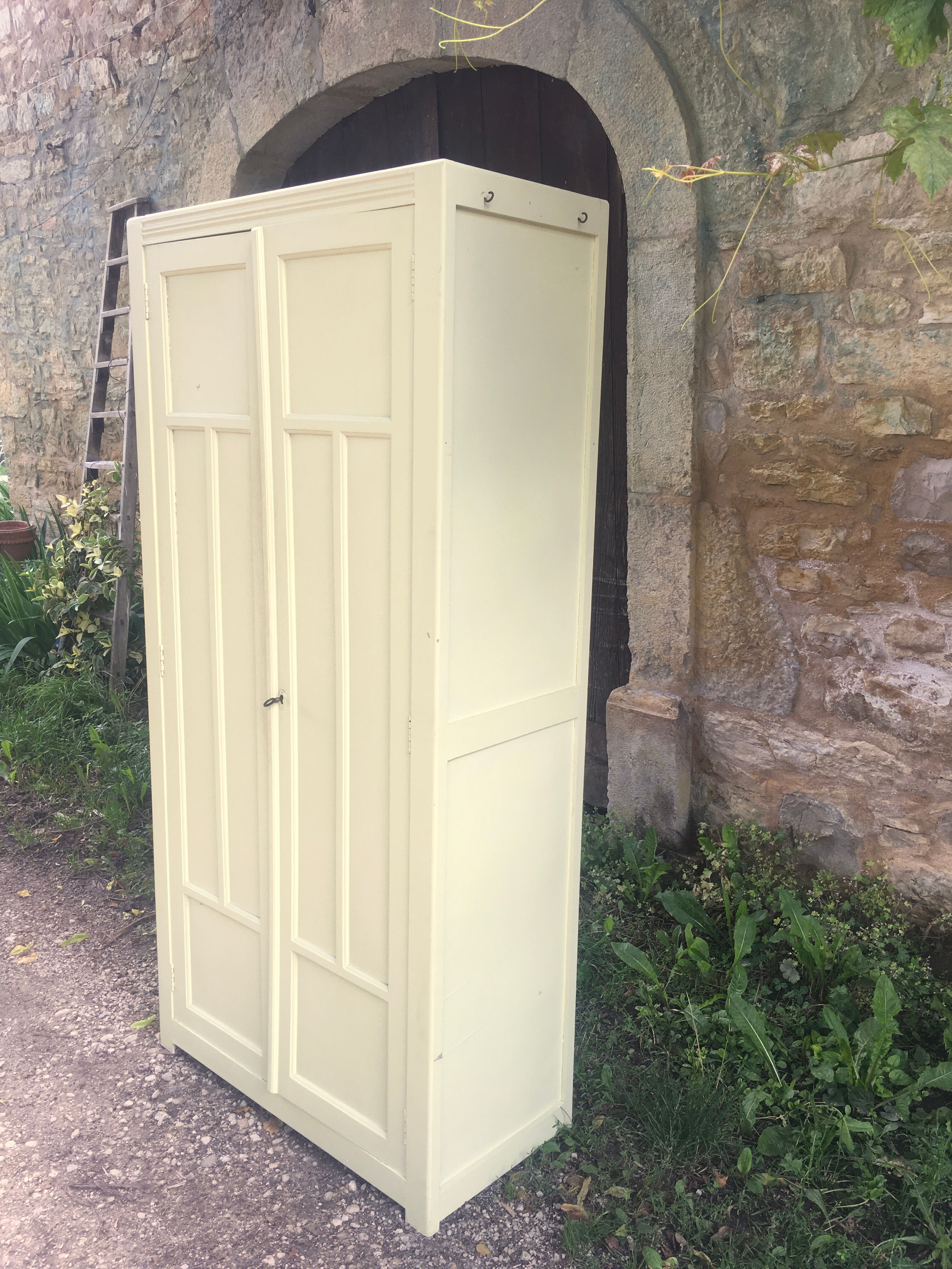 Parisian yellow wooden wardrobe