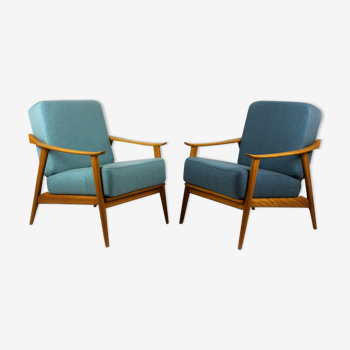 Fauteuils bleus & turquoise années 1960