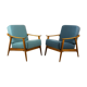 Mid-Century Scandinavian Blue & Turquoise Armchairs, 1960s, Set of 2