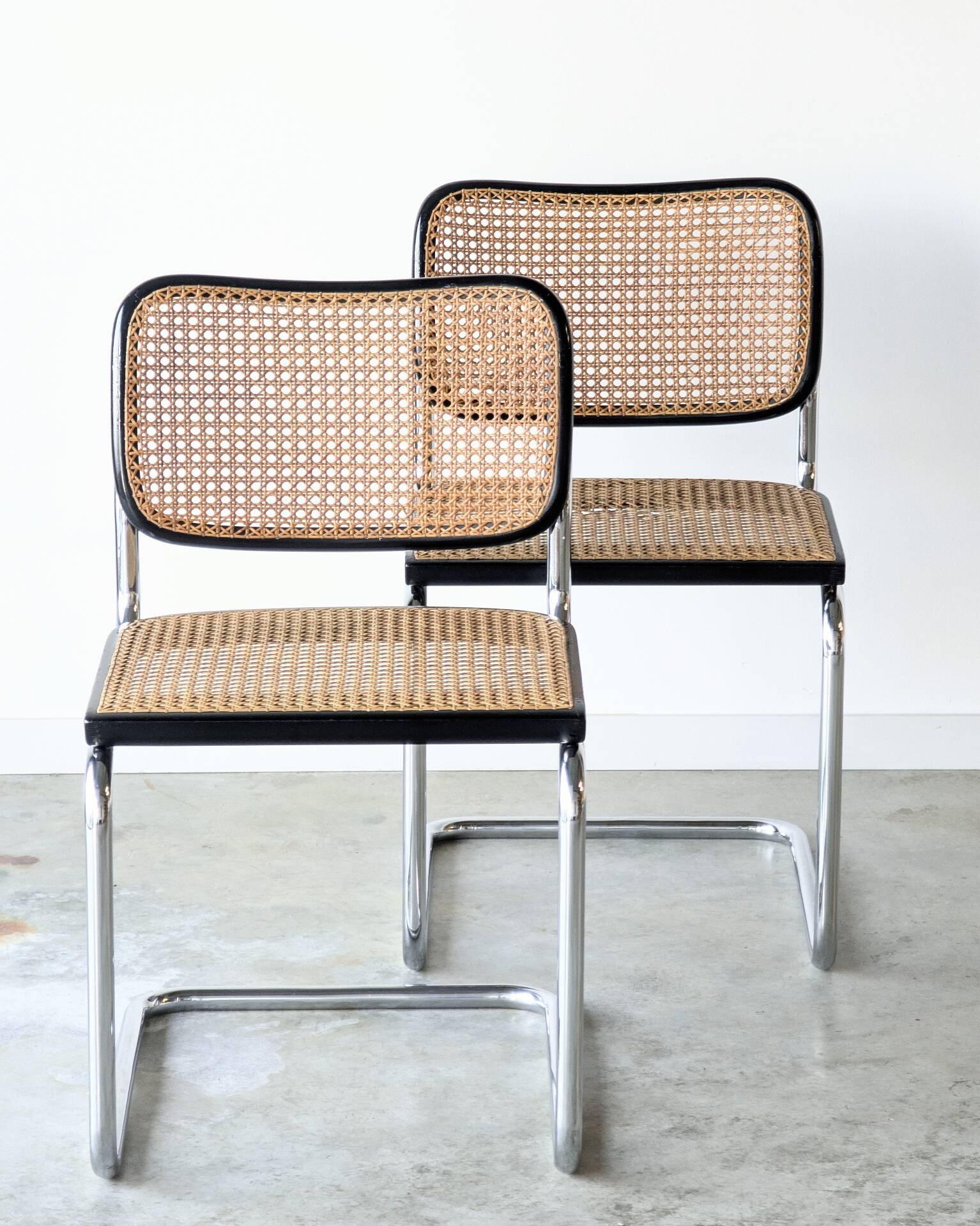 2 vintage Cesca B32 chairs stamped Gavina, M. Breuer, 1960s 1970s