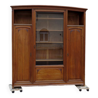 Art Nouveau display bookcase in walnut, circa 1910