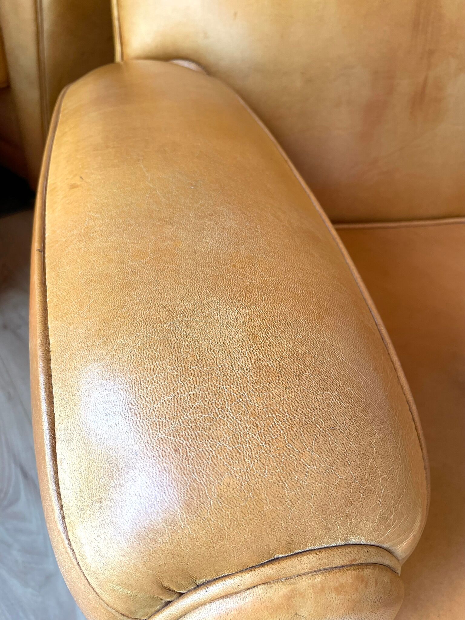 Authentic Club Lounge Set (Sofa + 1 Armchair) in Basane Leather