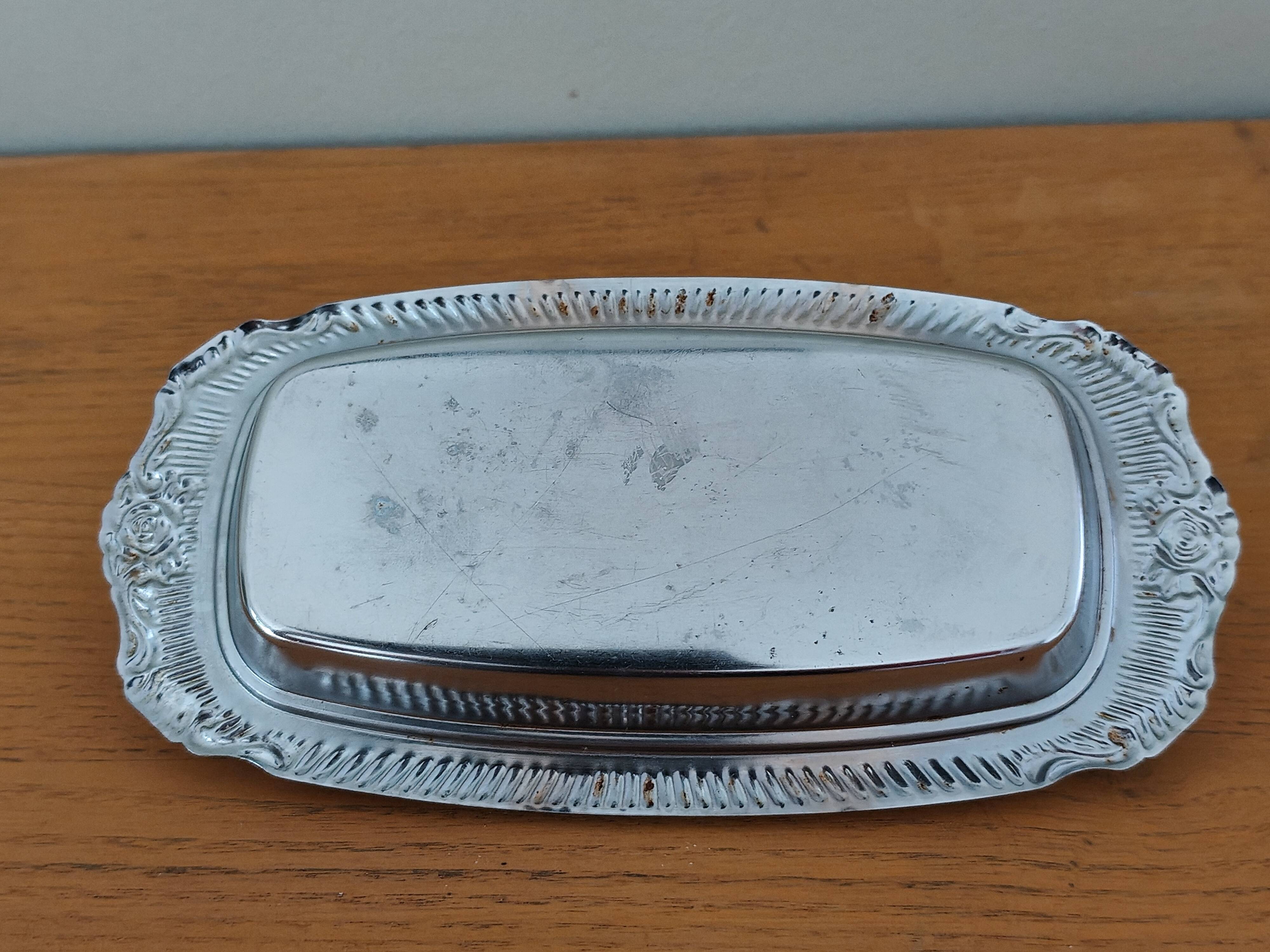 Vintage aluminium butter dish