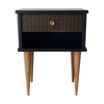Black bedside, a drawer