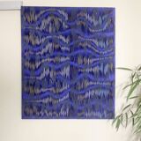 Tableau texturé contemporain Bleu imprimé  Ref cobalt