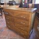 Vintage oak chest of drawers with herringbone patterns from the 1960s.