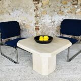 Octagonal travertine coffee table, vintage circa 70/80