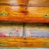 Commode de bateau en teck XIXe en deux parties