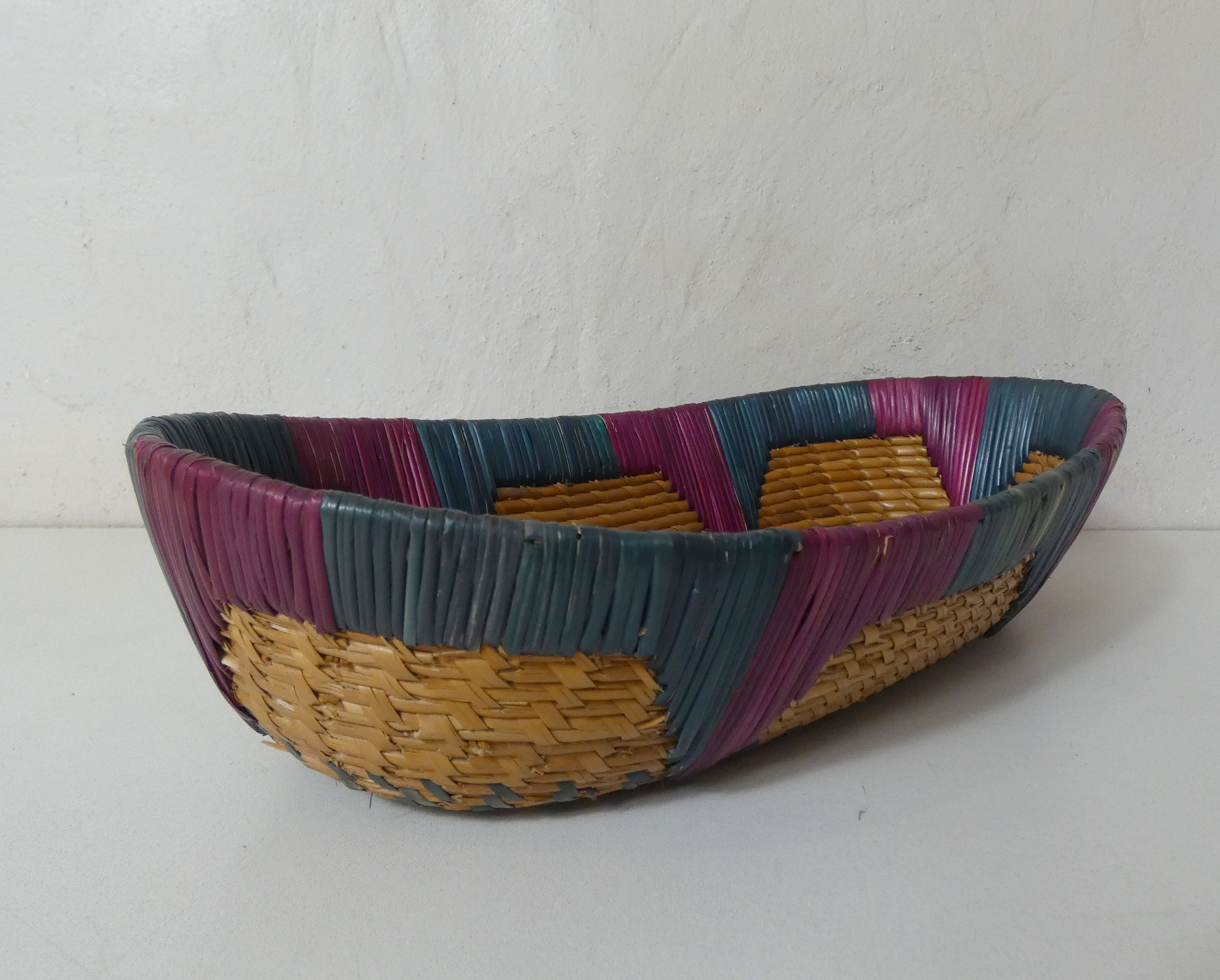 Vintage ethnic oval basket