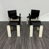 Monk Chairs attributed to Afra & Tobia Scarpa for Molteni&C, 1980s, Set of 4