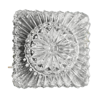 Square ceiling light in chiseled glass