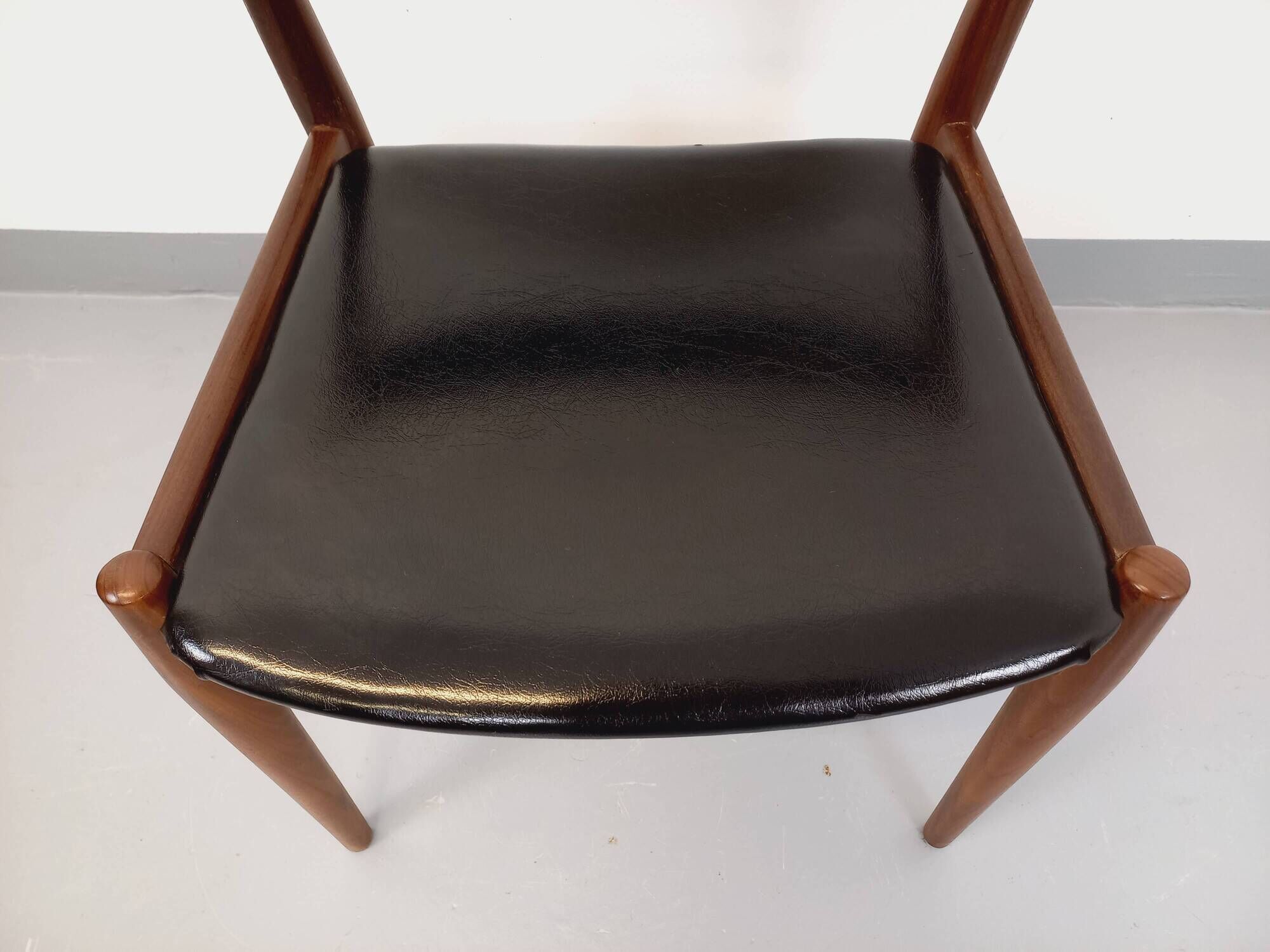 Vintage Scandinavian teak and leatherette chair from the 50s and 60s