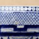 Large oval dish in blue and white English earthenware with Asian decoration, 19th century.