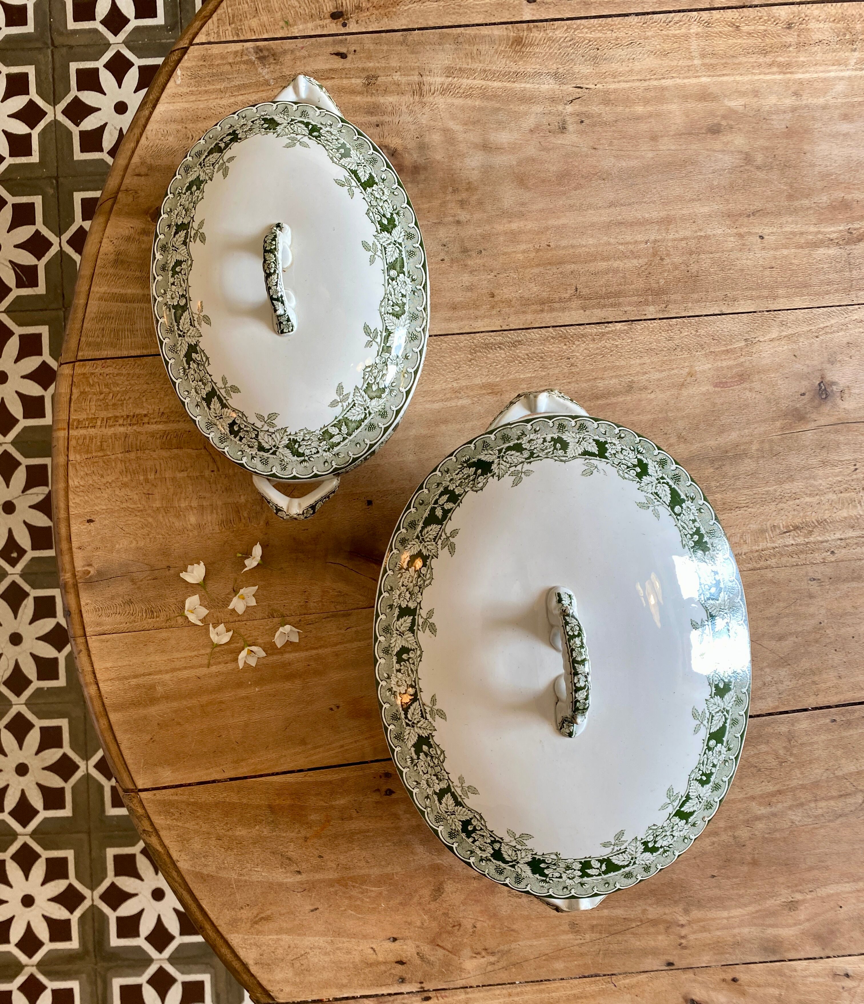 Large old tureen in iron earth, model Murier de Saint amand