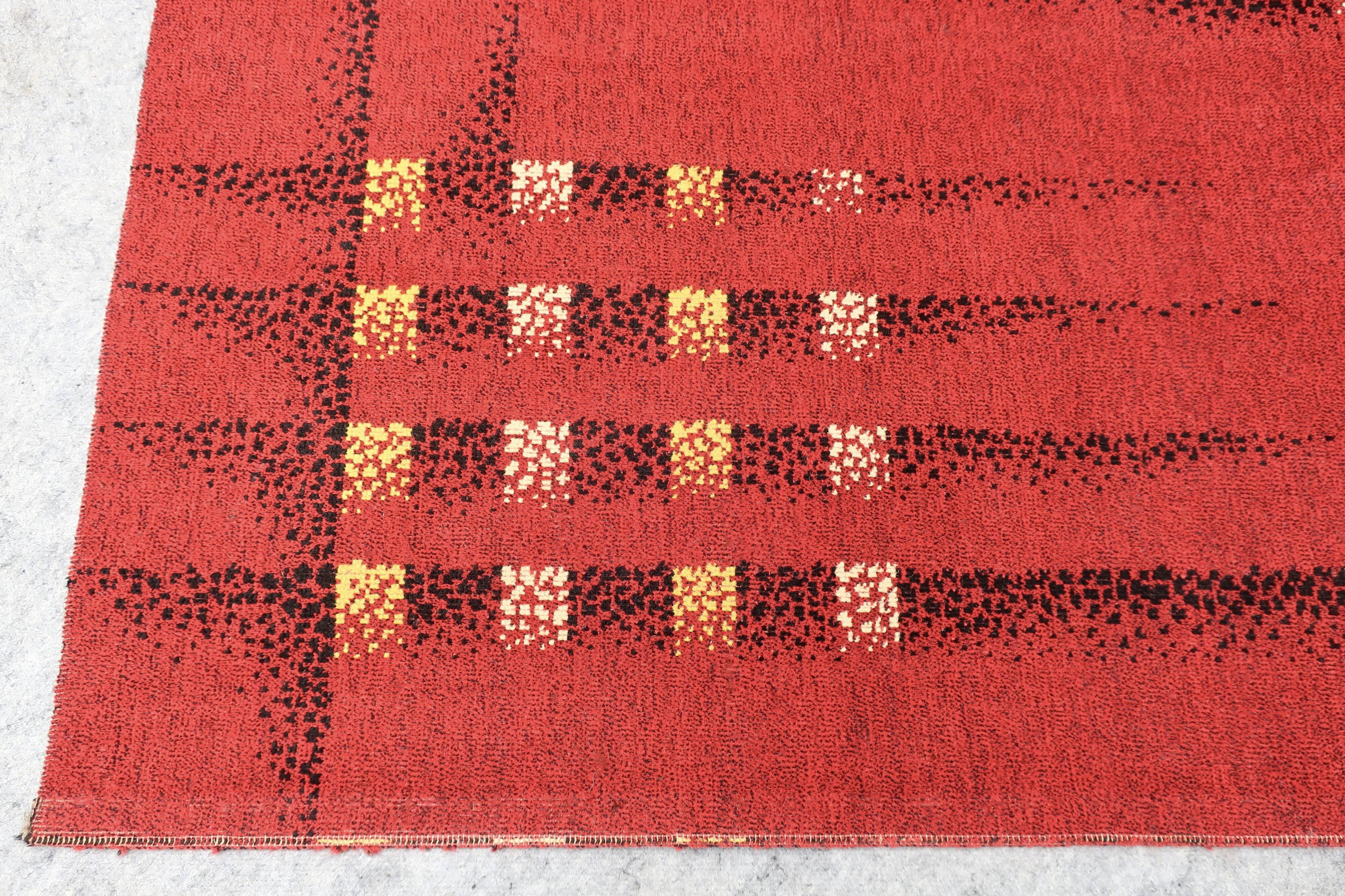 Rare vintage "reconstruction" rug, 1950s