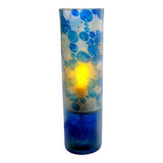 Lampe cylindrique en résine à motifs de bulles Vintage 1970 en parfait état