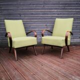 Pair of vintage Czech armchairs, Scandinavian style, 50s