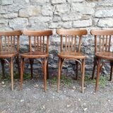 Series of 4 chairs bistro Mahieu 50s