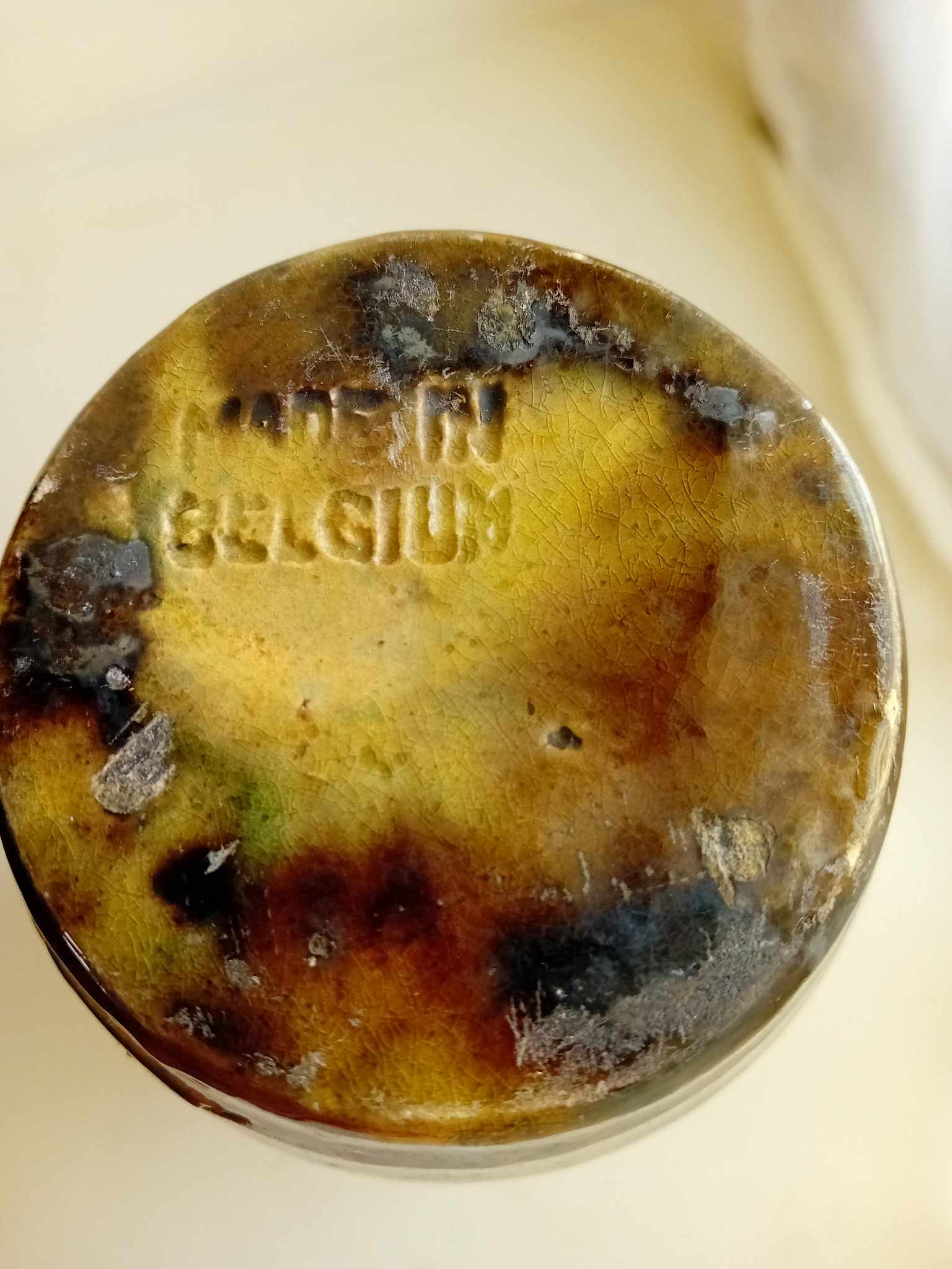 Vase in glazed sandstone torhout, flanders.