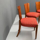Set of Four H-214 Chairs by Jindřich Halabala, Walnut, 1950s